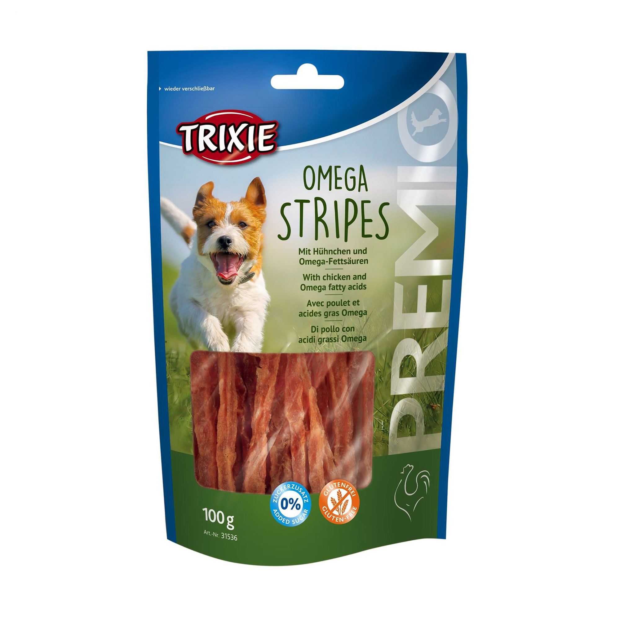 Ласощі для собак Trixie Premio Omega Stripes з куркою та омега кислотами, 100 г